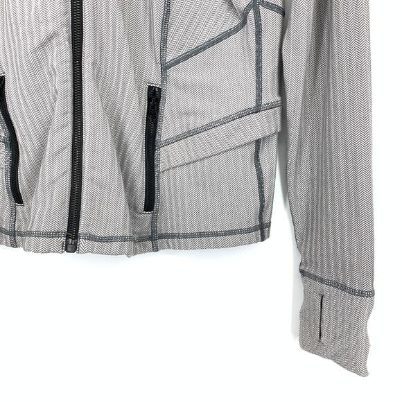 Lululemon Hustle In Your Bustle Jacket Womens Apx Sz 8 Ghost Herringbone - Picture 5 of 6